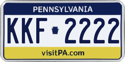 PA license plate KKF2222