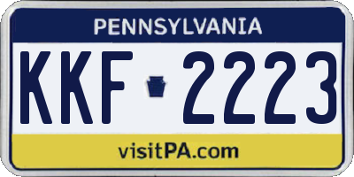 PA license plate KKF2223