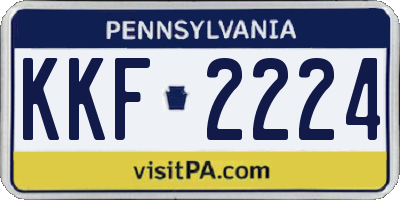 PA license plate KKF2224