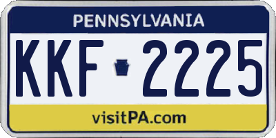 PA license plate KKF2225