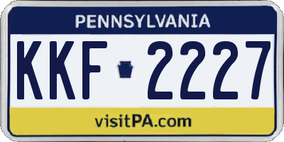 PA license plate KKF2227