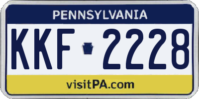 PA license plate KKF2228