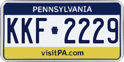 PA license plate KKF2229