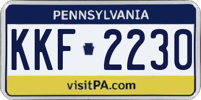 PA license plate KKF2230