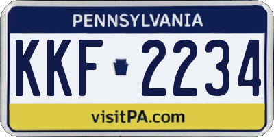 PA license plate KKF2234