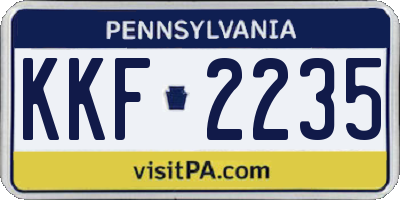 PA license plate KKF2235