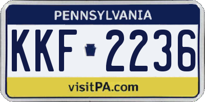 PA license plate KKF2236