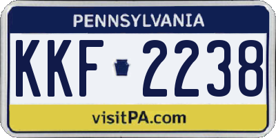 PA license plate KKF2238