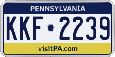 PA license plate KKF2239