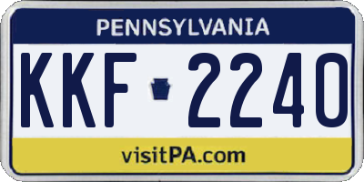 PA license plate KKF2240