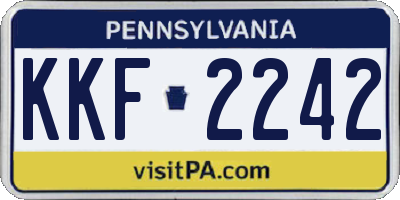 PA license plate KKF2242