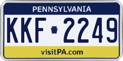 PA license plate KKF2249