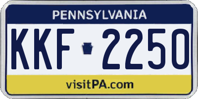 PA license plate KKF2250