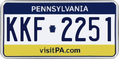 PA license plate KKF2251
