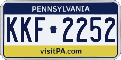 PA license plate KKF2252