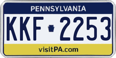 PA license plate KKF2253