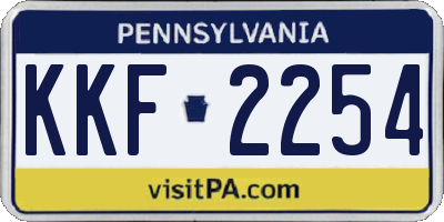 PA license plate KKF2254