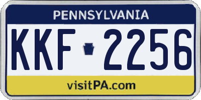 PA license plate KKF2256