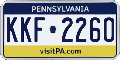 PA license plate KKF2260