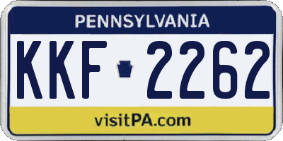 PA license plate KKF2262