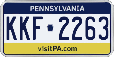 PA license plate KKF2263