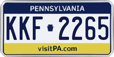 PA license plate KKF2265