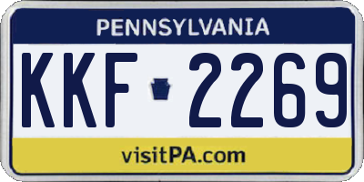 PA license plate KKF2269