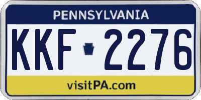 PA license plate KKF2276