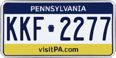 PA license plate KKF2277