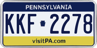 PA license plate KKF2278