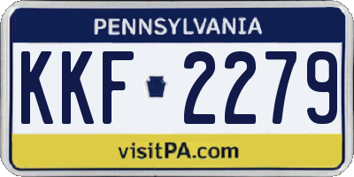 PA license plate KKF2279