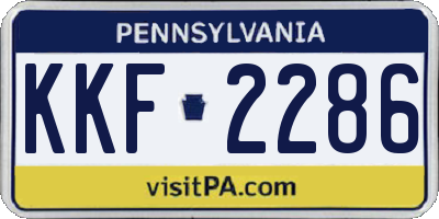 PA license plate KKF2286