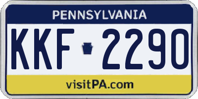 PA license plate KKF2290