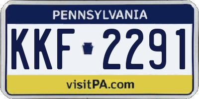 PA license plate KKF2291