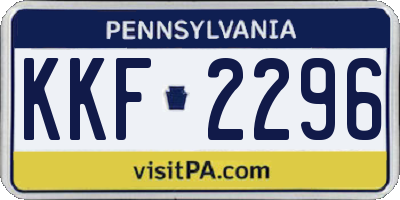 PA license plate KKF2296