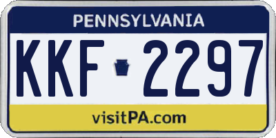 PA license plate KKF2297