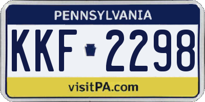 PA license plate KKF2298