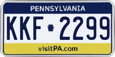 PA license plate KKF2299