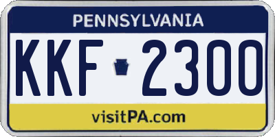 PA license plate KKF2300