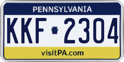 PA license plate KKF2304