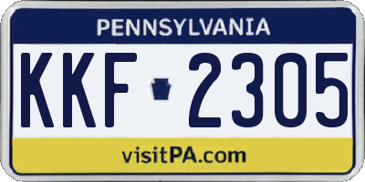 PA license plate KKF2305