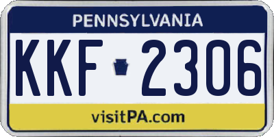 PA license plate KKF2306