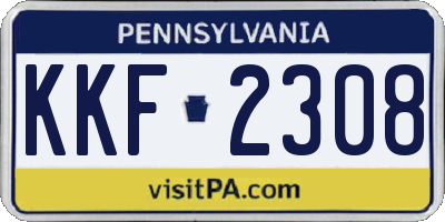 PA license plate KKF2308