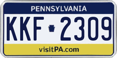 PA license plate KKF2309