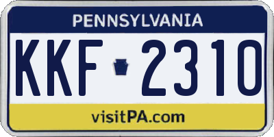 PA license plate KKF2310