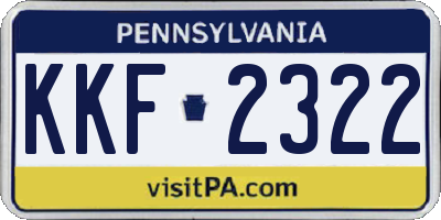 PA license plate KKF2322