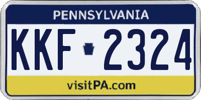 PA license plate KKF2324