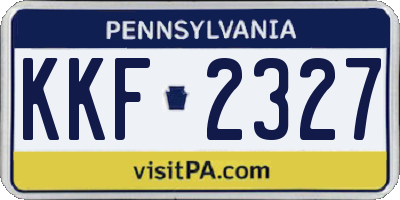 PA license plate KKF2327