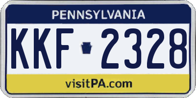 PA license plate KKF2328