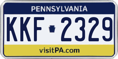 PA license plate KKF2329